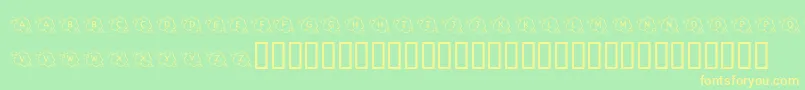 KrCarefulWhatYouSay Font – Yellow Fonts on Green Background