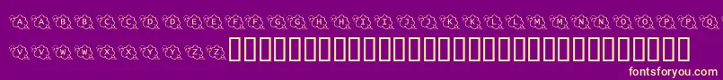 KrCarefulWhatYouSay Font – Yellow Fonts on Purple Background