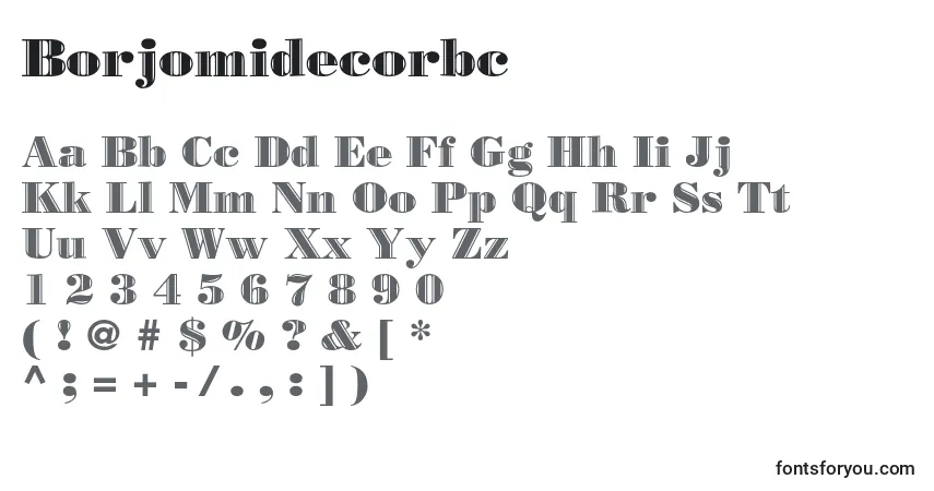 Schriftart Borjomidecorbc – Alphabet, Zahlen, spezielle Symbole