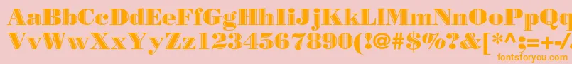 Borjomidecorbc-Schriftart – Orangefarbene Schriften auf rosa Hintergrund