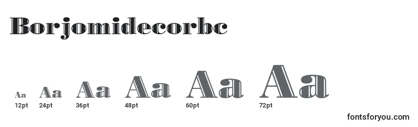 Размеры шрифта Borjomidecorbc