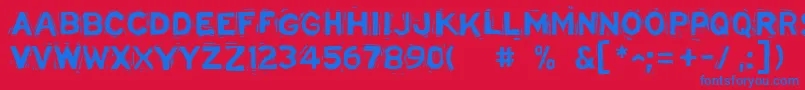 LinostatedemoBold Font – Blue Fonts on Red Background