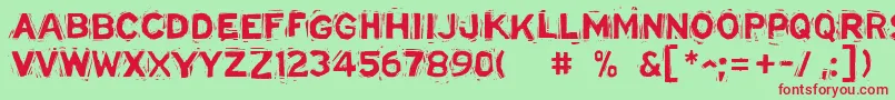 LinostatedemoBold Font – Red Fonts on Green Background