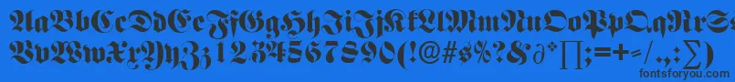 F692BlackletterRegular Font – Black Fonts on Blue Background