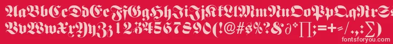 Шрифт F692BlackletterRegular – розовые шрифты на красном фоне