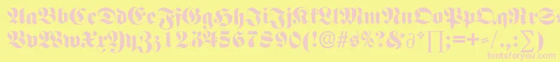 F692BlackletterRegular Font – Pink Fonts on Yellow Background