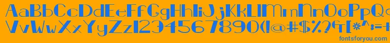 Decocard Font – Blue Fonts on Orange Background