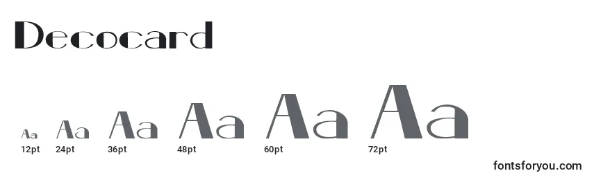 Decocard Font Sizes