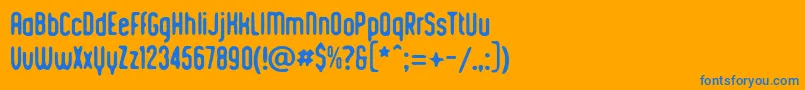 RomabnticoKustomtype Font – Blue Fonts on Orange Background