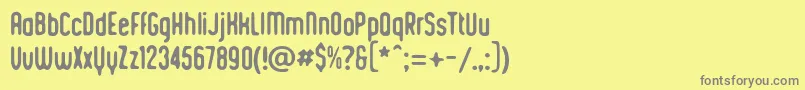 フォントRomabnticoKustomtype – 黄色の背景に灰色の文字