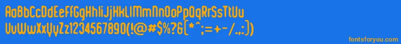 RomabnticoKustomtype Font – Orange Fonts on Blue Background
