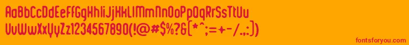 RomabnticoKustomtype Font – Red Fonts on Orange Background