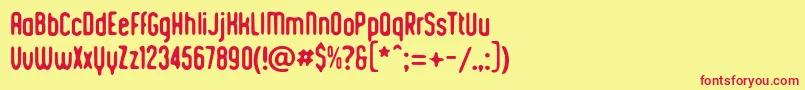 RomabnticoKustomtype Font – Red Fonts on Yellow Background