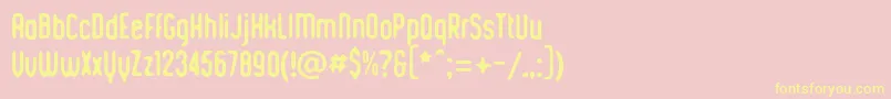 Police RomabnticoKustomtype – polices jaunes sur fond rose