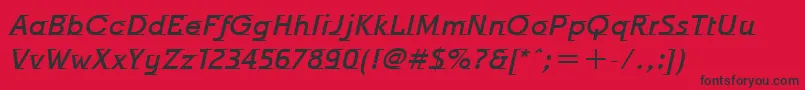 Czcionka OdysseeMdItcTtMediumitalic – czarne czcionki na czerwonym tle