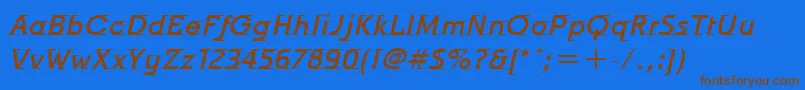 OdysseeMdItcTtMediumitalic Font – Brown Fonts on Blue Background