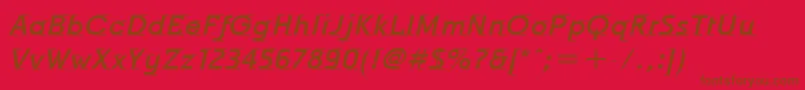 OdysseeMdItcTtMediumitalic Font – Brown Fonts on Red Background