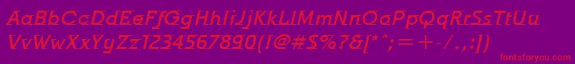 OdysseeMdItcTtMediumitalic Font – Red Fonts on Purple Background