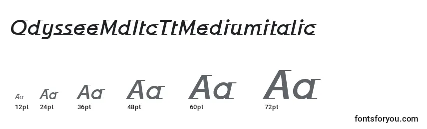 Размеры шрифта OdysseeMdItcTtMediumitalic