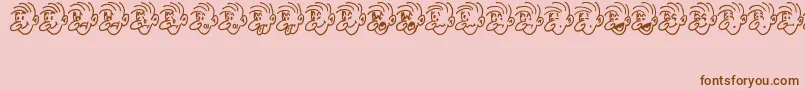 フォントMoodSwingsTwoJl – ピンクの背景に茶色のフォント