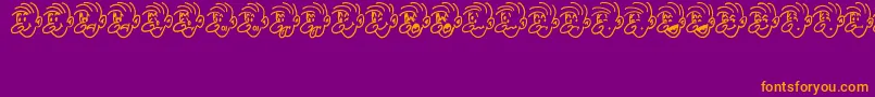 MoodSwingsTwoJl-Schriftart – Orangefarbene Schriften auf violettem Hintergrund
