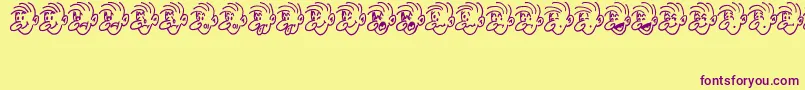 Шрифт MoodSwingsTwoJl – фиолетовые шрифты на жёлтом фоне