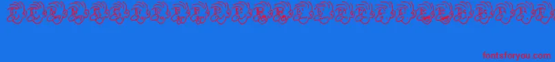 フォントMoodSwingsTwoJl – 赤い文字の青い背景