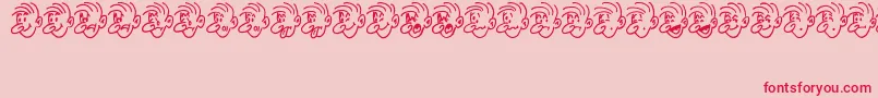 Fonte MoodSwingsTwoJl – fontes vermelhas em um fundo rosa