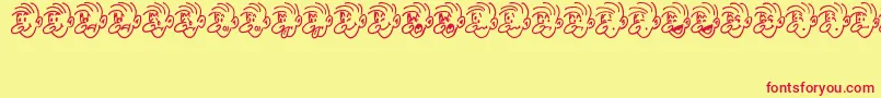 Fonte MoodSwingsTwoJl – fontes vermelhas em um fundo amarelo