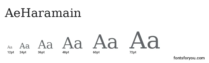 Размеры шрифта AeHaramain