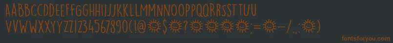 DkLemonYellowSun Font – Brown Fonts on Black Background