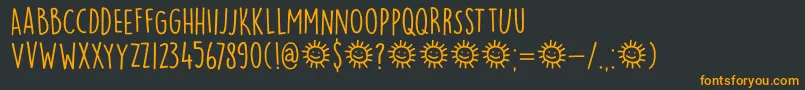 DkLemonYellowSun Font – Orange Fonts on Black Background