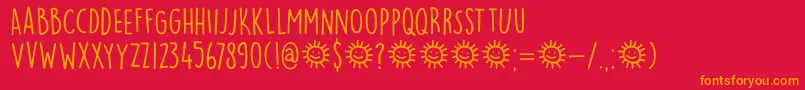 DkLemonYellowSun Font – Orange Fonts on Red Background