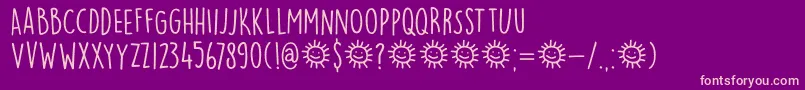 DkLemonYellowSun Font – Pink Fonts on Purple Background