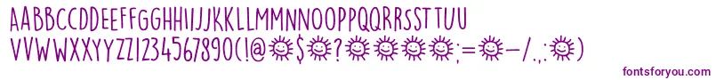 DkLemonYellowSun Font – Purple Fonts on White Background