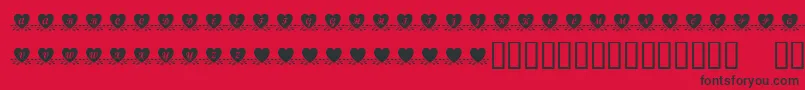 フォントKrAmishHeart – 赤い背景に黒い文字