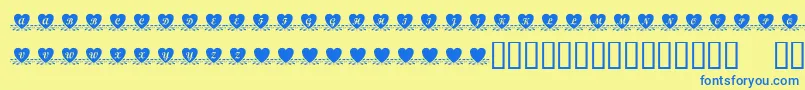 KrAmishHeart Font – Blue Fonts on Yellow Background