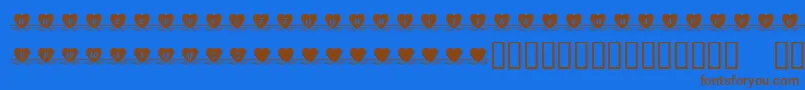 KrAmishHeart Font – Brown Fonts on Blue Background