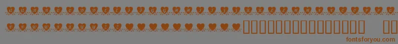 KrAmishHeart Font – Brown Fonts on Gray Background