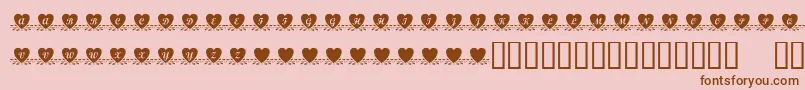 KrAmishHeart Font – Brown Fonts on Pink Background