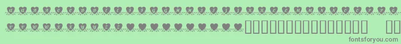 KrAmishHeart Font – Gray Fonts on Green Background