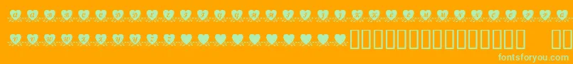 KrAmishHeart Font – Green Fonts on Orange Background