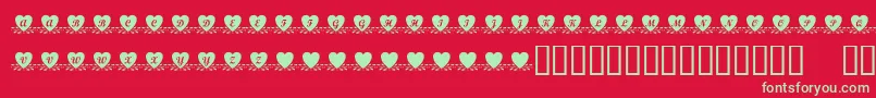 Шрифт KrAmishHeart – зелёные шрифты на красном фоне