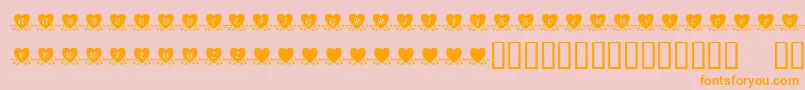 Fonte KrAmishHeart – fontes laranjas em um fundo rosa