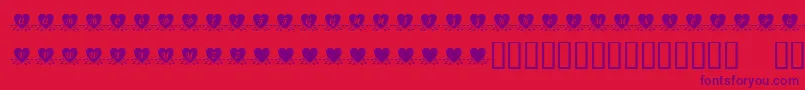 KrAmishHeart-Schriftart – Violette Schriften auf rotem Hintergrund