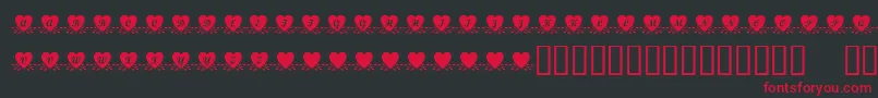 フォントKrAmishHeart – 黒い背景に赤い文字