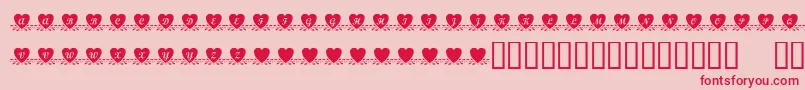 KrAmishHeart Font – Red Fonts on Pink Background