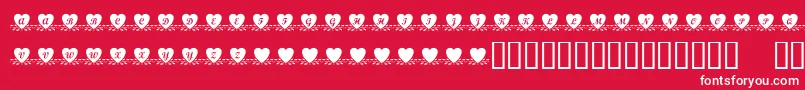 KrAmishHeart-fontti – valkoiset fontit punaisella taustalla