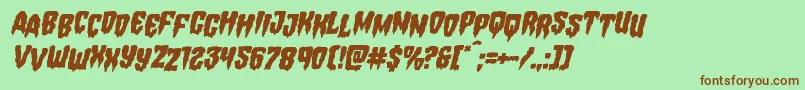 Hemogoblinstagital Font – Brown Fonts on Green Background