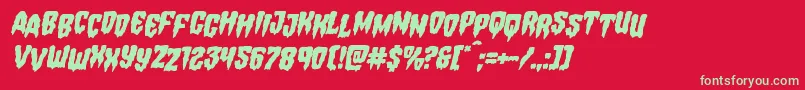 Fonte Hemogoblinstagital – fontes verdes em um fundo vermelho